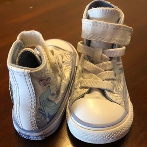 Disney Frozen Elsa High top Converse shoes slip on EUC size 5